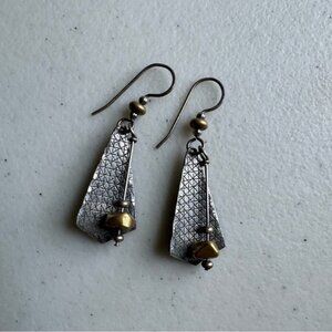 Elegant Silver and Gold Dangle Earrings